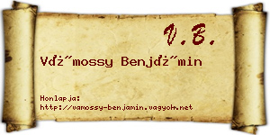 Vámossy Benjámin névjegykártya